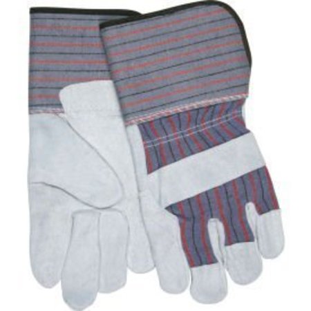 MCR SAFETY Memphis® Leather Palm Gloves with 4-1/2" Rubberized Gauntlet Cuff, Size L, 1 Dozen 12011